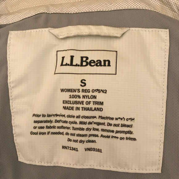 L.L. Bean Oyster Shell Gray Rain Trench Coat Small - Picture 5 of 15